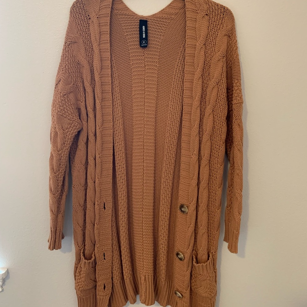 Agnes & Dora Burnt Orange Spice Boyfriend Cardigan | S